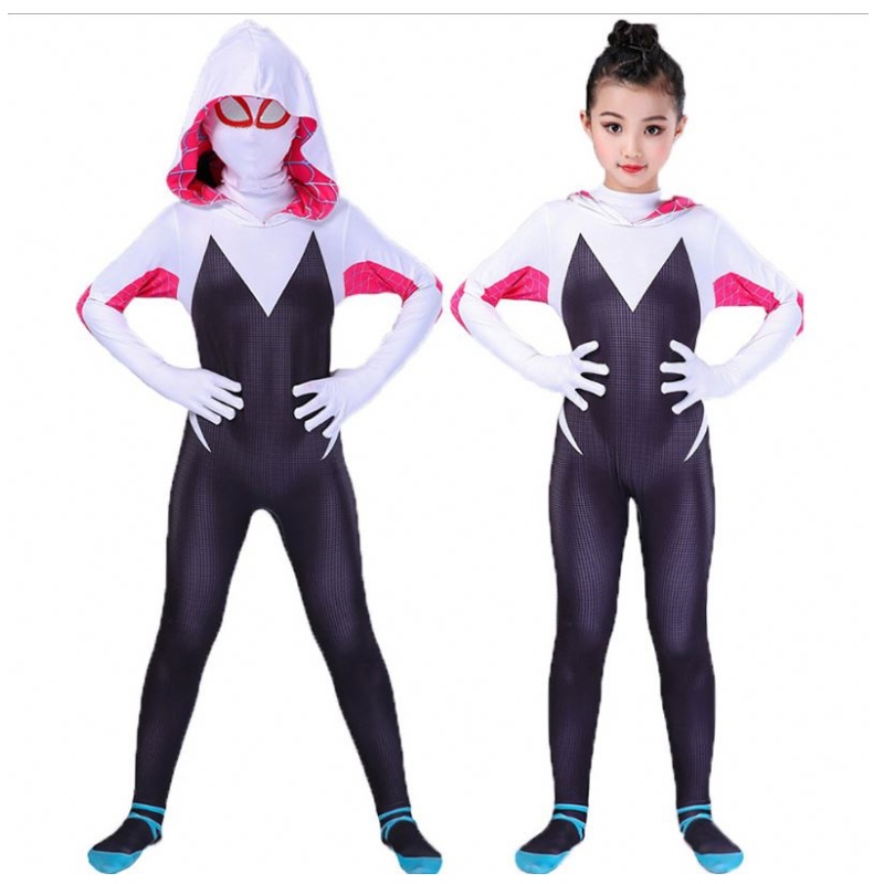 3D Kids Women Spider Gwen Costume Gwendolyn Maxine Stacy Zentai Suit Spidergirl Cosplay Halloween kostýmy pro dívky