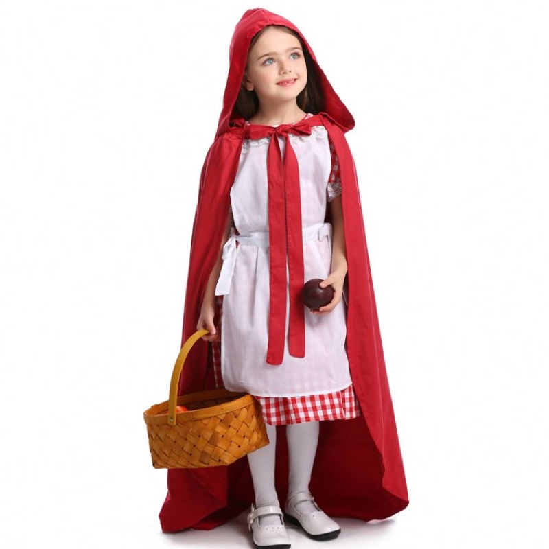 Halloween Purim Women Girl Classic Little Red Riding Hood Costume šaty Cape Fantasy Fancy šaty