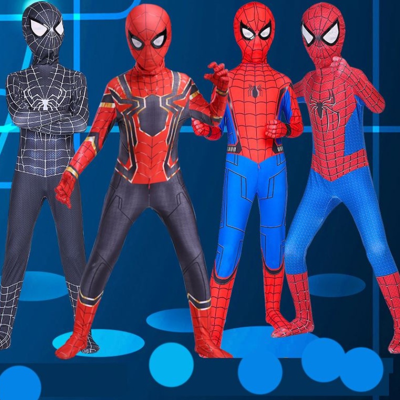 Červený černý kostým Spiderman Spider Man Suit Spider-Man Costys Kids Kids Spider-Man Cosplay Clothing Halloween kostým