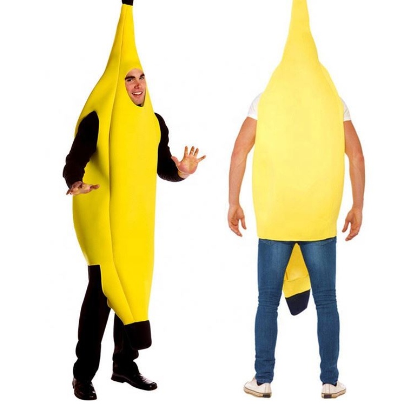Cosplay Creations Akantní banán kostým pro dospělé Deluxe Setna Halloween oblékat párty a roleplay unisex banán kostým