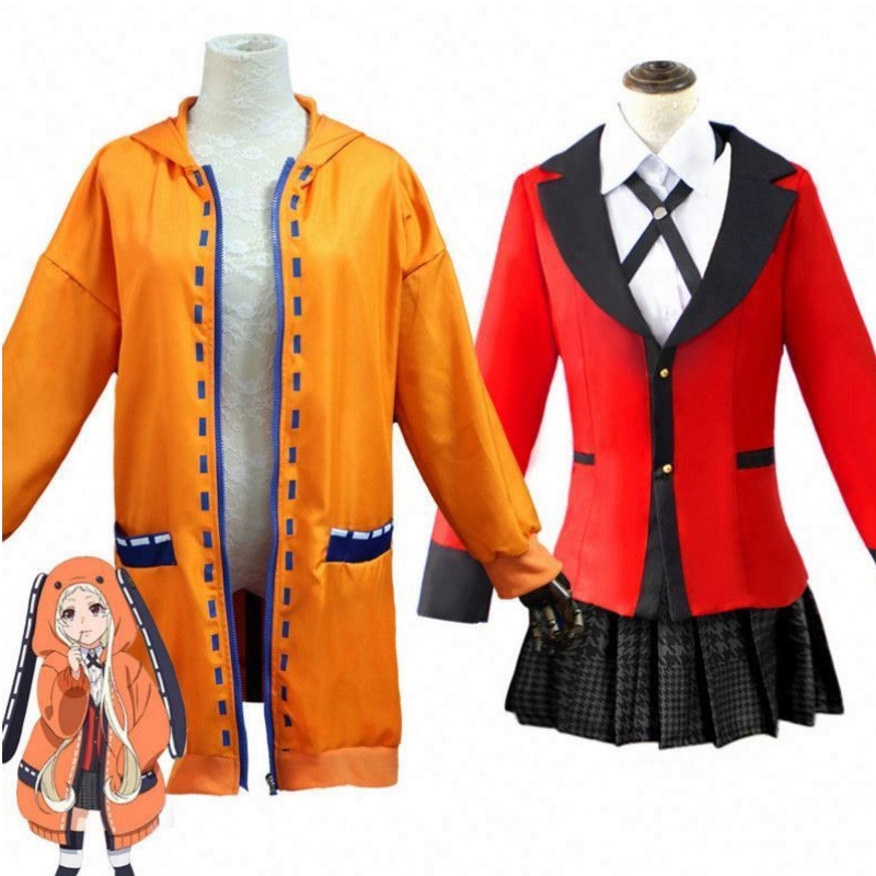 Nime kakegurui cosplay postava yomotsuki runa cosplay cosplay kabát jk škola dívky uniformní mikina halloween šaty pro ženy
