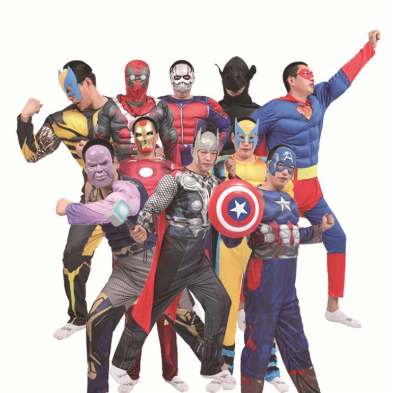 Ironman Super Man Clothing Spider Bat Man Thor Captain Adult Muscle Clothing Muži