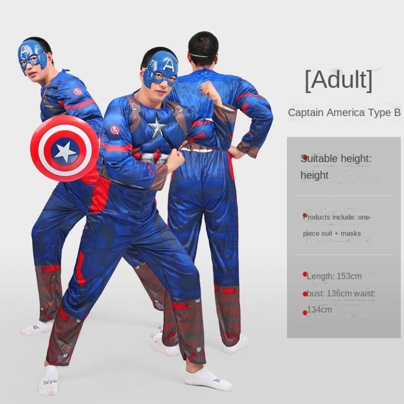 Ironman Super Man Clothing Spider Bat Man Thor Captain Adult Muscle Clothing Muži