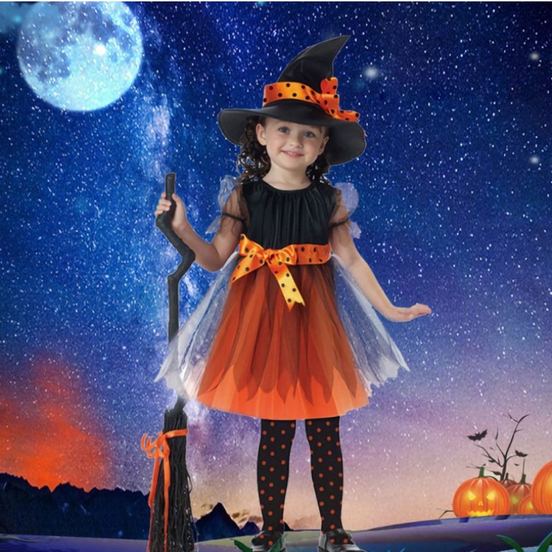 Halloweenský kostým pro děti dětské dívky děti čarodějnice kostým dívka cosplay karneval party princezna ozdobné oblečení