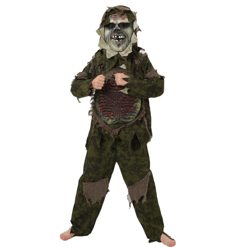 Kid \\'s Halloween zombie kostým cosplay coy monster contacém hororová maska ​​zombie oblečení