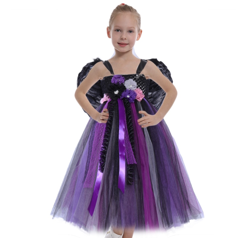 Amazon Hot Prodej dívek Halloween kostým Vampire Witch Cosplay Pageant Party Tutu šaty