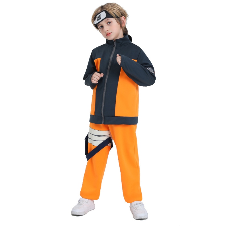 Připraveno k lodi Stock Fast Dispatch Kid Boys Halloween Anime Uzumaki Cosplay Cosplay Costume Zippera Up Jackets Full Outfit Set