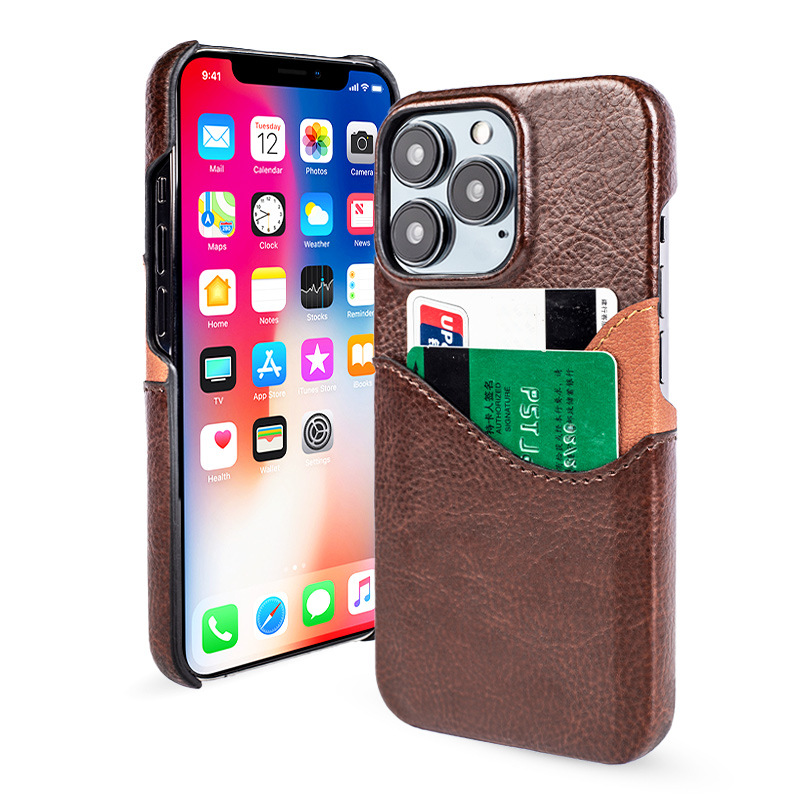 Vhodné pro Apple iPhone 14pro pouzdro, dvojitá kartová taška barevně ladící kožené pouzdro, tpu360 stupeň komplexní ochranné pouzdro