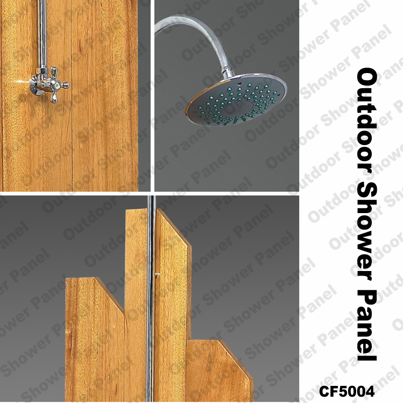 venkovní sprchový panel CF5004, dřevěný venkovní sprchový panel, zahradní sprchový panel, volně stojící venkovní sprchový panel