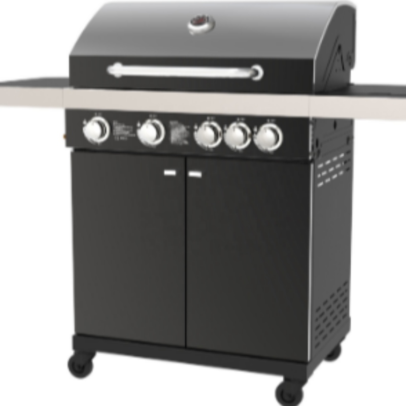 Horký prodej Zahradní plyn BBQ gril OEM plyn a dřevěné uhlí BBQ gril s skříněmi Kola Nerezová ocel Plyn gril gril