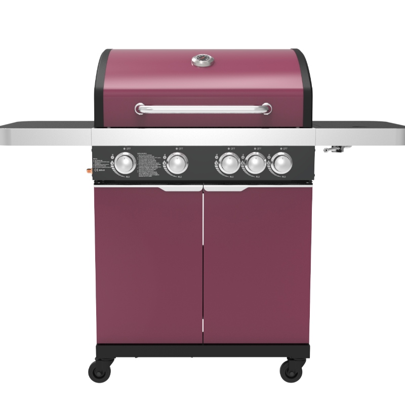 Horký prodej Zahradní plyn BBQ gril OEM plyn a dřevěné uhlí BBQ gril s skříněmi Kola Nerezová ocel Plyn gril gril