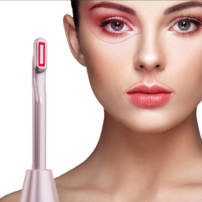 Ems Red Light Eye Wand 360 Otočení deree, hůlku o očích krásy s 38 ℃ ~ 40 ℃, posilovač očí s krémem tepla/vibrací/červená režim, odstraňovač jemných linek