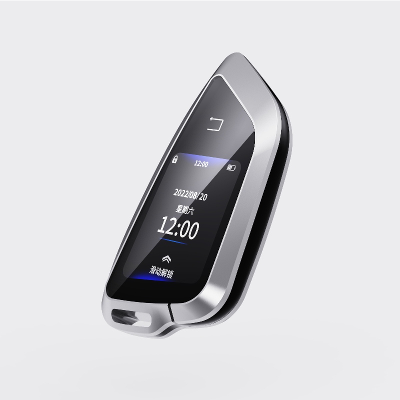 Inteligentní klíč LCD Car, upgrade bezklíčový vstup, fialový vozidlo automatické zámek&Unlock Remote Car Starter, Key FOB Výměna příslušenství proti krádeži, zobrazení loga vozidla