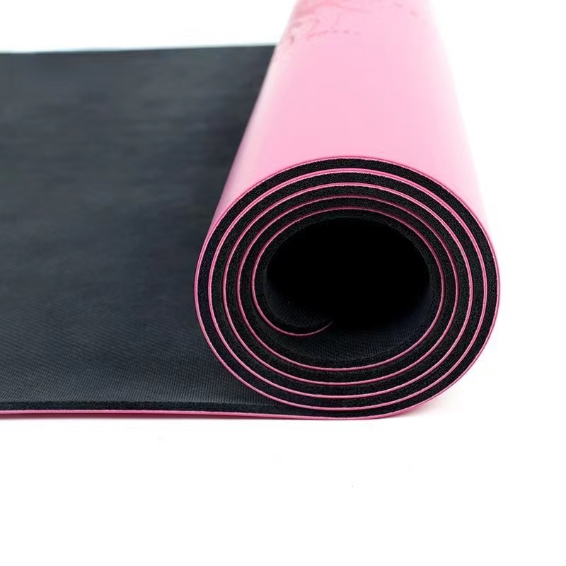 Tištěnánebo asana linka pu gumášská jóga velkoobchod, podpora vlastního loga a vzoru, ekologicky šetrnénetoxické fitness sportovnínesklouznutí přírodní PU gumové jóga podložky