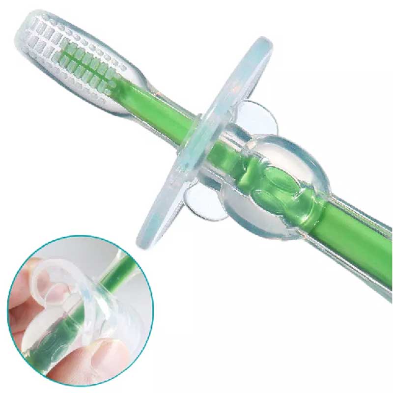 Módní silikonový gumový trénink kojeneckého tréninku dětský zubní kartáček měkký silikonový dětský zubní kartáček
