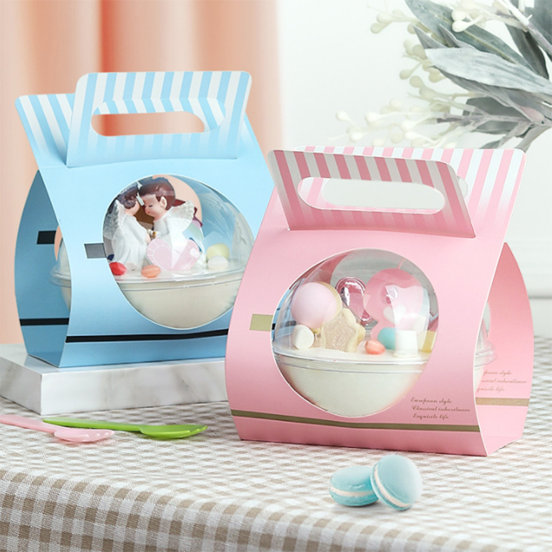 Hot Sale Pytse Cake Ball Balling Box, velkoobchodní kulatý pečivo balicí kontejner s papírovým rukávem pro pěnový dort