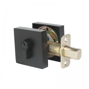 3602 čtvereční jedno válec Deadbolt One Side Keyed Black Modern Deadbolt Door Lock pro vnitřní a vnější dveře