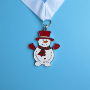 Zdarma profesionální design vánoční kovový dárek Snow Man Medallion přívěsek sportovní medaile