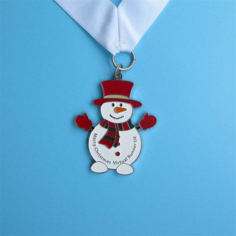 Zdarma profesionální design vánoční kovový dárek Snow Man Medallion přívěsek sportovní medaile