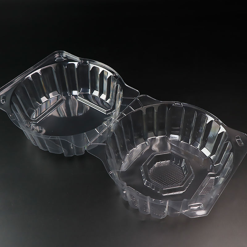 Transparentní RPETnebo PET Chamshell Blister Container pro 1 libru salátového salátu listového balení