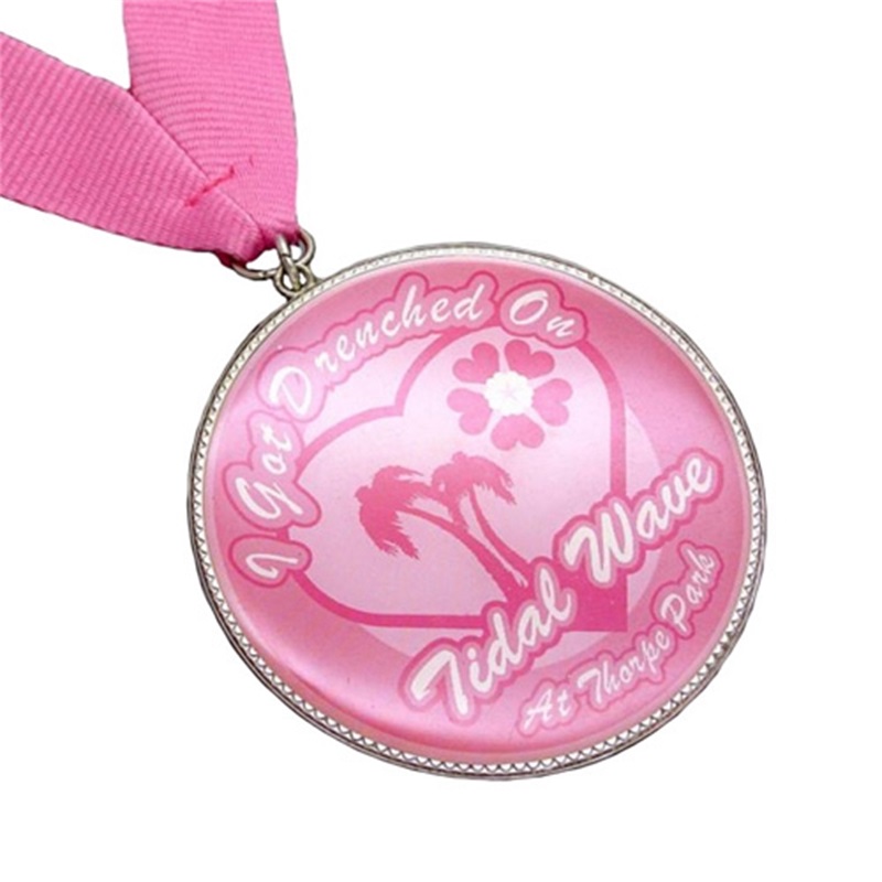 Růžový tisk běžící medaile pro ženy Custom Metal Sport Marathon Medaile s stuhou