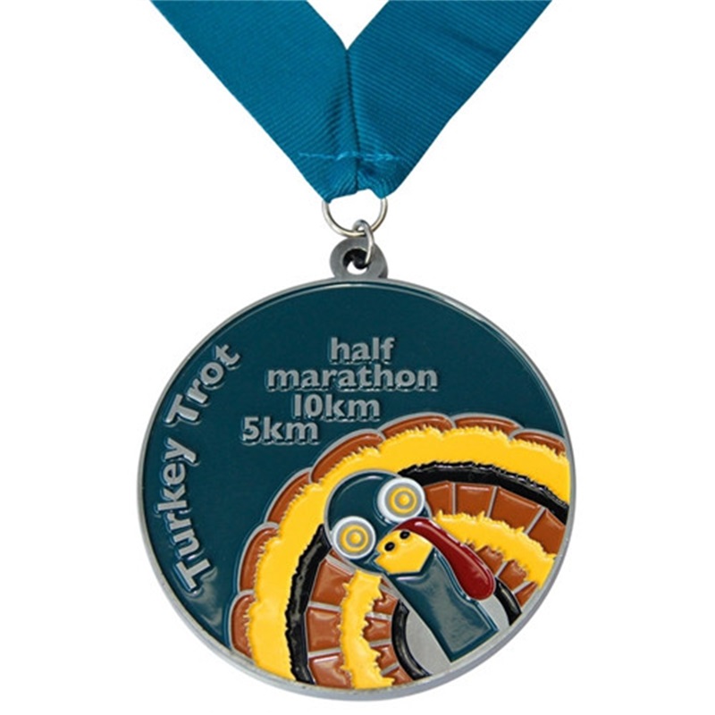 Módní design 3D Metal Sports Medaile a Trophies Vlastní duathlon triatlon běžící zlatá medaile s stuhou