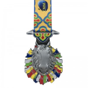 Speciální design Antique Silver Plated 4D Sport Medaile a Ribbon Pamětní medaile