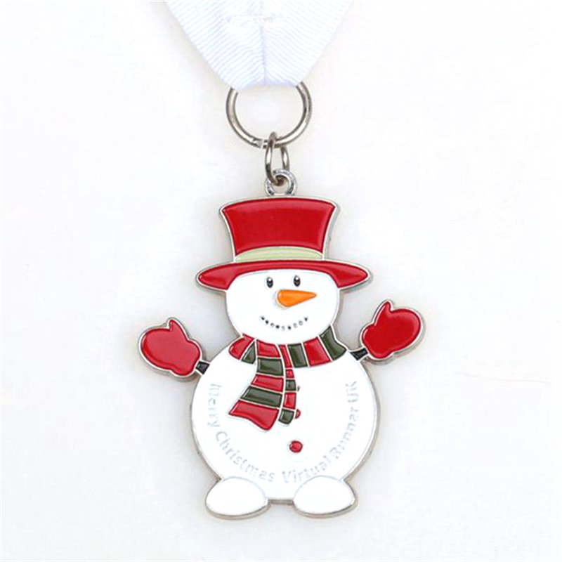 Santa běžící medailena vlastní medaile dárekna Vánoce