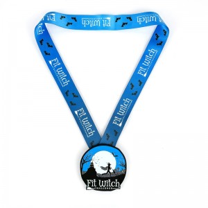 7/8-palcové matné černé kovové medaile Halloweenskénoční medaile