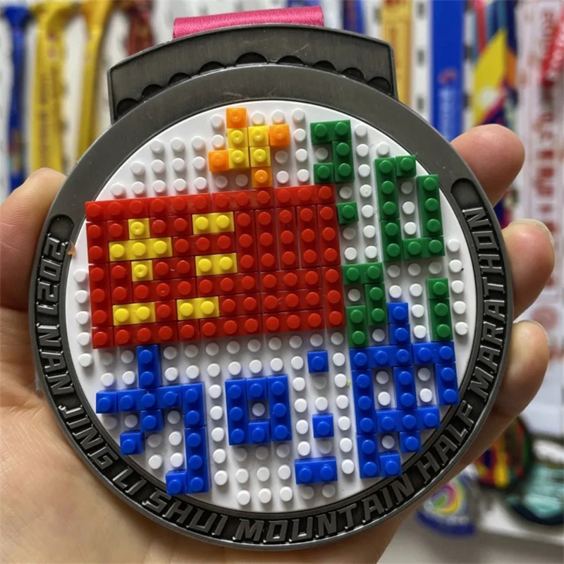 Maratónová medaile Přizpůsobená závodní medaile zábava lego medaile sportovní medaile