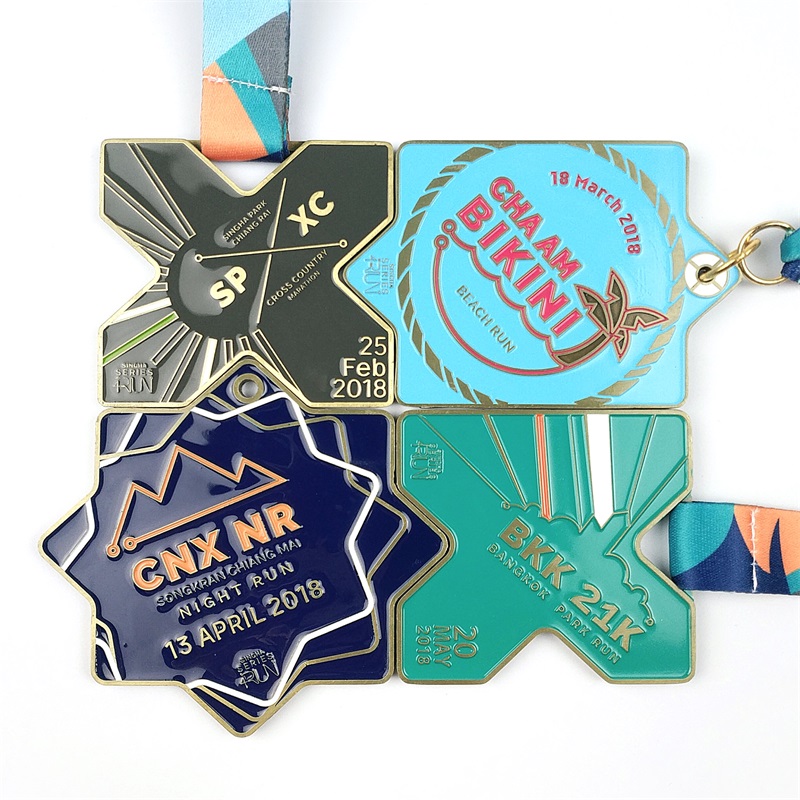 Vlastní medaile smalt 3d Gold Metal Award Marathon běžící sportovní medaile
