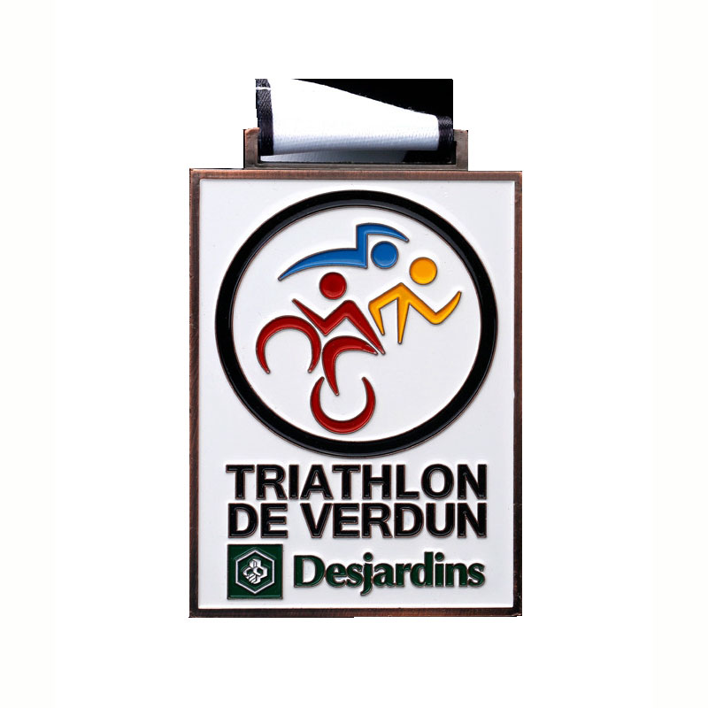 Vlastní tvar Logo Metal Sport Medaile pro velkoobchodní triatlonovou medaili