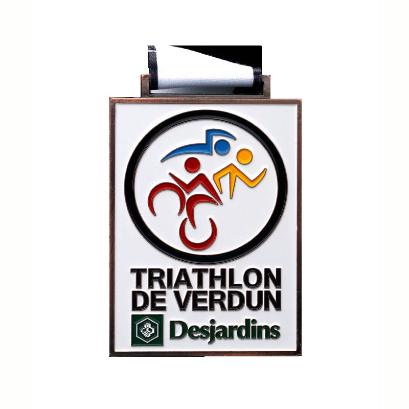 Vlastní tvar Logo Metal Sport Medaile pro velkoobchodní triatlonovou medaili