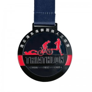Custom Metal Engraved Cool Sport smaltovací medaile triatlon medaile 3d