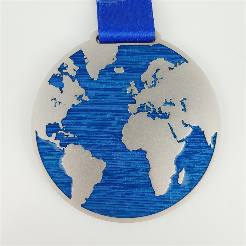 Maratónová medaile Přizpůsobená UV Print Blue Ečinnánáboženská medaile