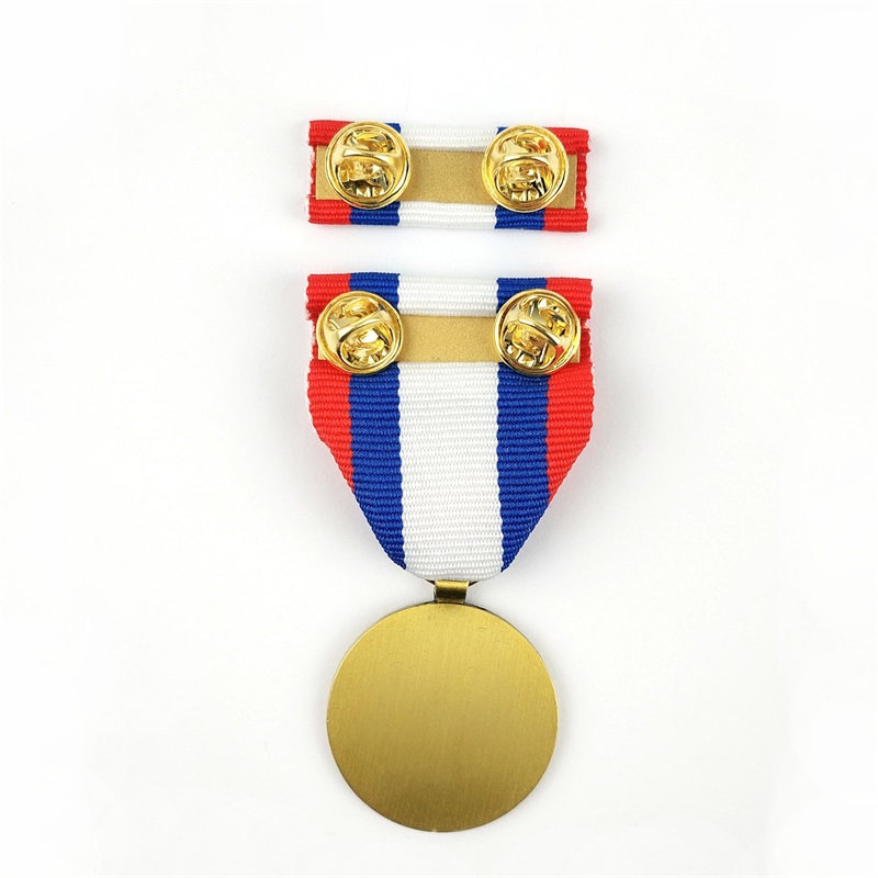 Custom 3D Gold Ploted Antique Bronze Campaign Honor Medaile s krátkou stuhou