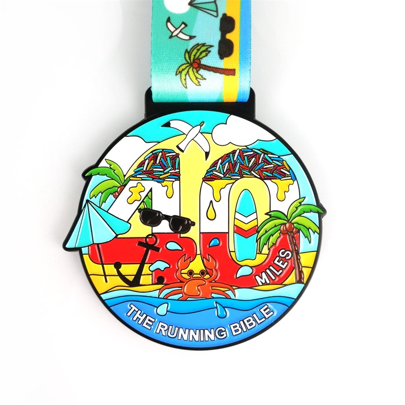 Přizpůsobené logo s páskou prázdnou zlatou stříbrnou medaile zakázkový kovový sport Brazílie Green Round Marathon Medaile
