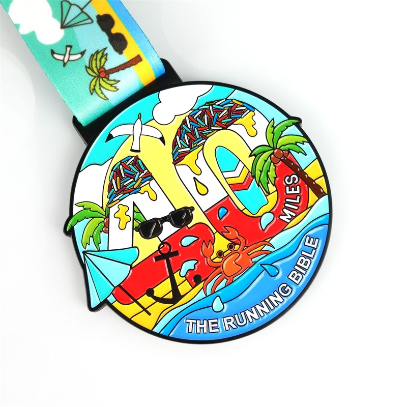 Přizpůsobené logo s páskou prázdnou zlatou stříbrnou medaile zakázkový kovový sport Brazílie Green Round Marathon Medaile