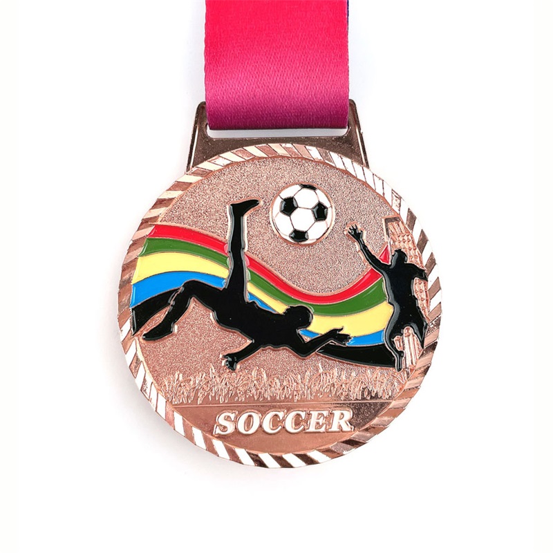 Custom Football Gold 3D medaile fotbalový závod běží kovový maraton sportovní medaile s stuhou