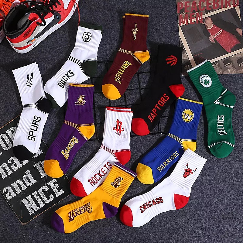 Pánské ponožky trendy basketbalový tým custom pletené ponožky teplé fuzzy ponožky