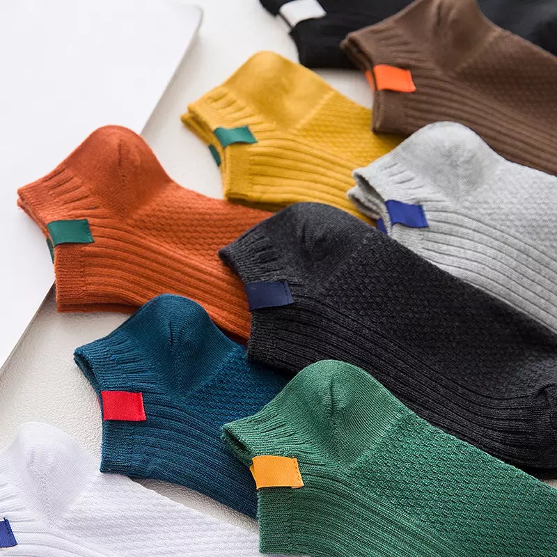 Cmax Cotton Invisible Loafer Ankle ponožky vložka Shoe Summer Men Barevnénízko řezané lodní ponožkyneviditelné