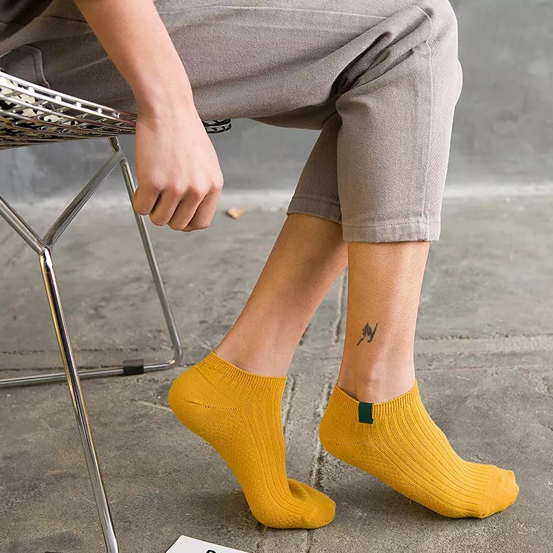 Cmax Cotton Invisible Loafer Ankle ponožky vložka Shoe Summer Men Barevnénízko řezané lodní ponožkyneviditelné