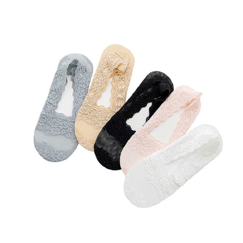 Neviditelné krajkové ponožkyneviditelné krajky vyříznutí ponožky Ladies Lace Footie ponožky