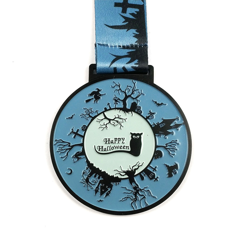 Funny Custom Metal Sport Award Halloween Hallowmas Run Medaile