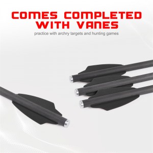 Elongarrow 119612-02 16cm šrouby uhlíkové šipky s 2ks 1,65 palců černé lopatky