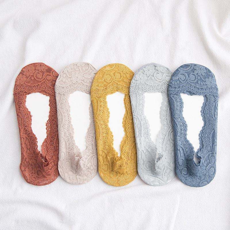 Tenká ponožky mělká ústa prodyšná silikonová antisková krajka Invisible Boat ponožky Ženy \\ ponožky