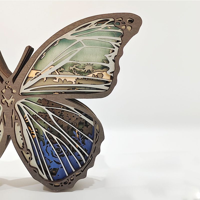 3D dřevěné ozdoby motýlů
