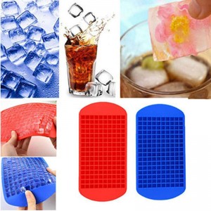 Silicone Mini Ice Cube Miske, 160 kusů rozdrcené ledové formy Snadné uvolnění malých kostek ledu pro chlazení koktejly whisky, kuchyňské gadgety stohovatelné podnosyna ledo