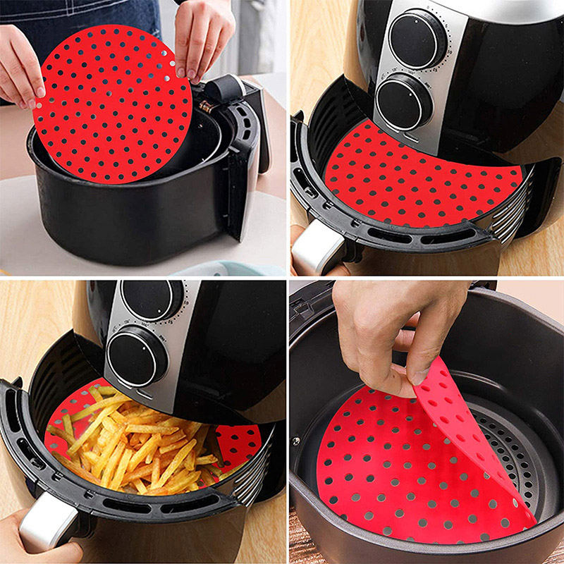Opakovaně použitelná silikonová vzduchová fritéza s magnetickým memovým deskem vzduchové fritézy, Easy Clean Air Fryer Ascesory,nepřilnavánáhrada za fritéza Pergamen