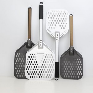 Odpínací hliníková rukojeť eloxovaná 8 palců 10 palců Perforovaná hliníková pizza Peel Pizza Shovel Pizza Spatula Pizza Pázová trouba Příslušenství